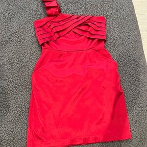 Red One-Shoulder Dress